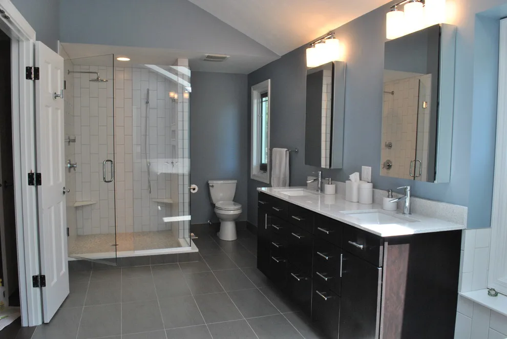 Carmel IN Master Bathroom - Spring 2013 - Contemporary by The HomeWright, LLC - Photo 3