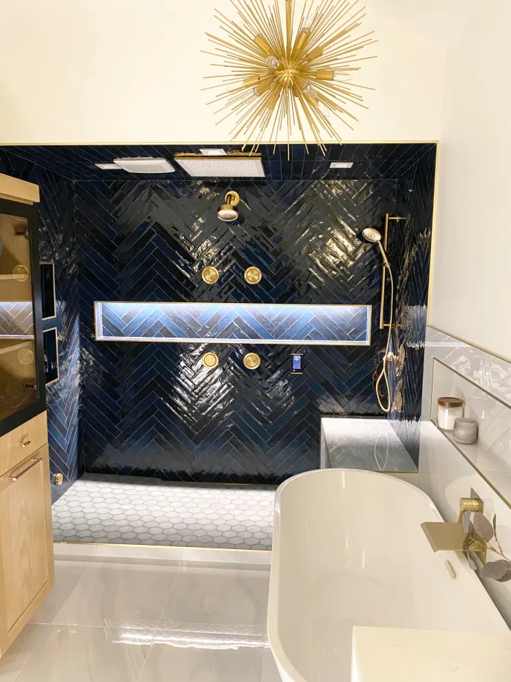 Milton Blue Restroom by RH Design And Remodeling - Photo 5