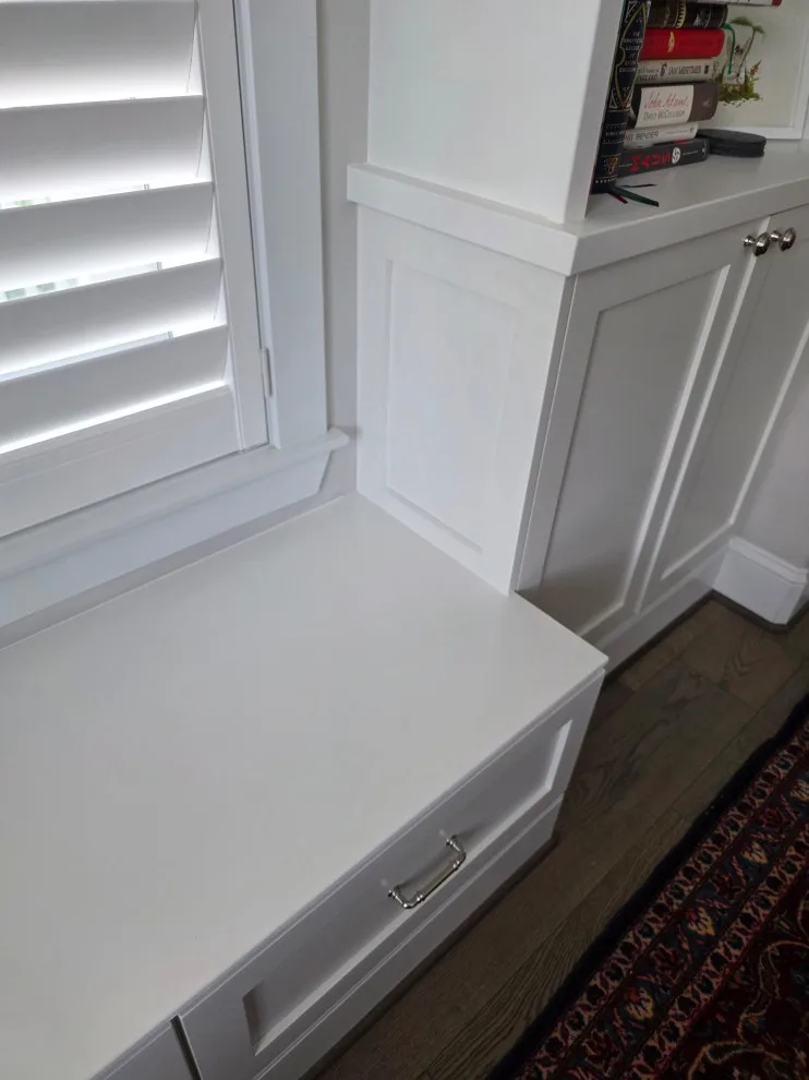 Bespoke Bookcases with Integrated Window Bench and Storage by KBL Remodeling - Photo 5