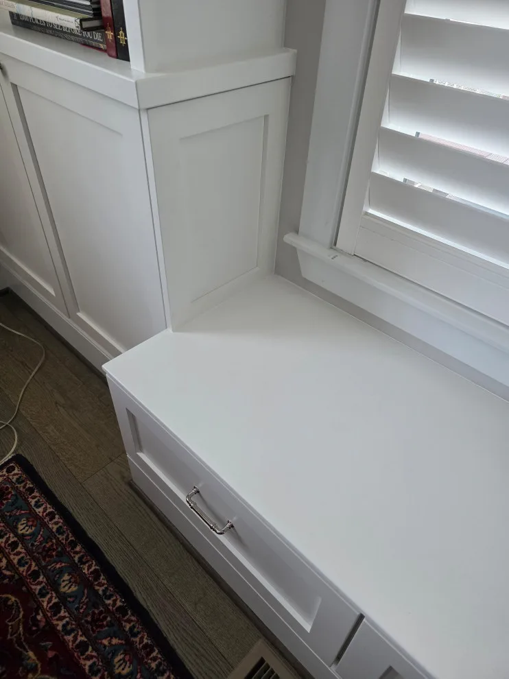 Bespoke Bookcases with Integrated Window Bench and Storage by KBL Remodeling - Photo 7