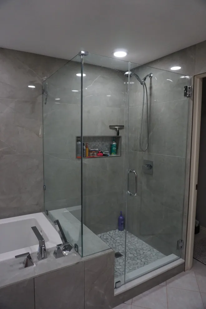 Soft Purple and Pink Master Bathroom Renovation by Amos Tile LV - Photo 2