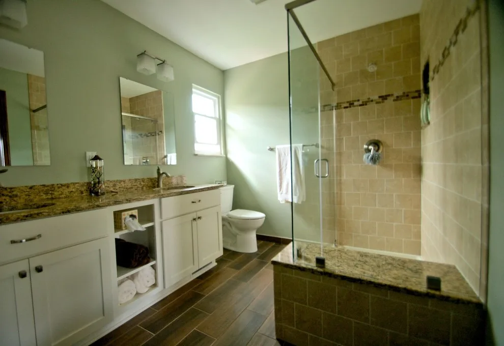 Stylish Country Bathroom Featuring Spacious Shower by Bathroom And Kitchen Services, LLC - Photo 3