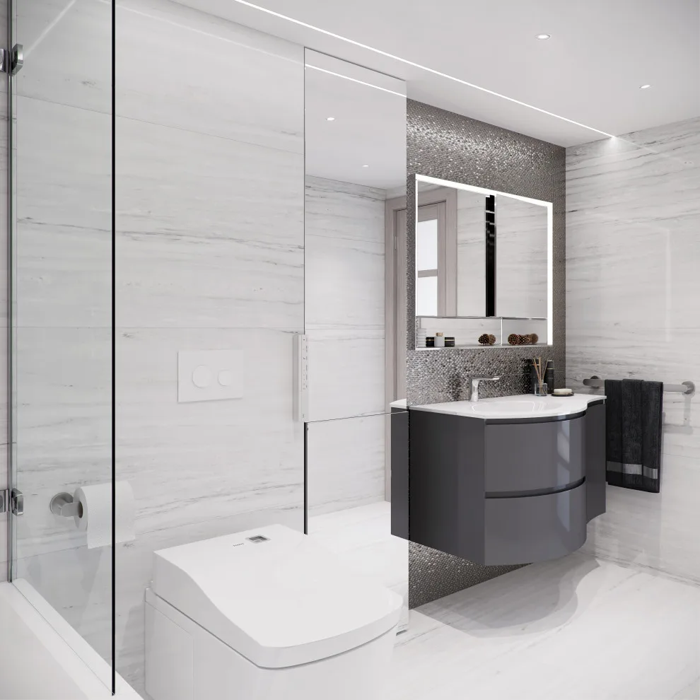 Compact guest bathroom with ample storage options by Paradise City - Photo 2