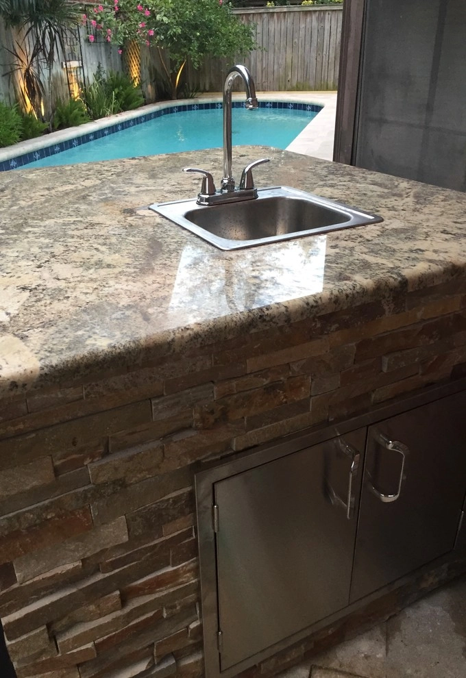 Pool, Travertine Patio and Outdoor Kitchen by Artscape Land Design - Photo 3