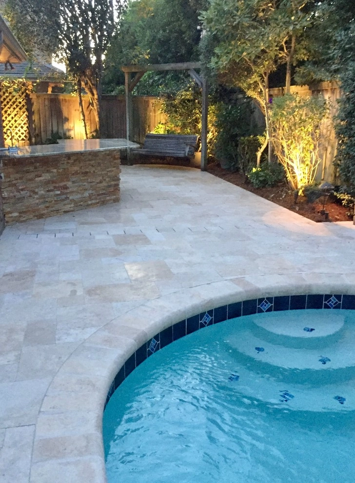 Pool, Travertine Patio and Outdoor Kitchen by Artscape Land Design - Photo 2