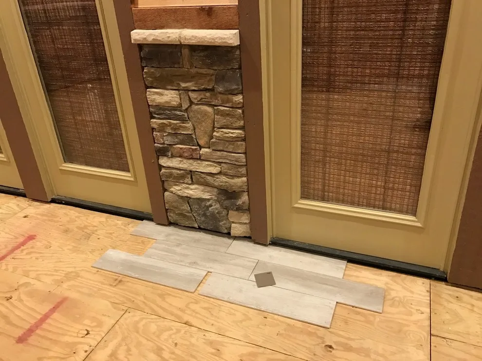 Sunroom Floor Tiling with Porcelain Wood Planks by CC&J Designs. LLC - Photo 3
