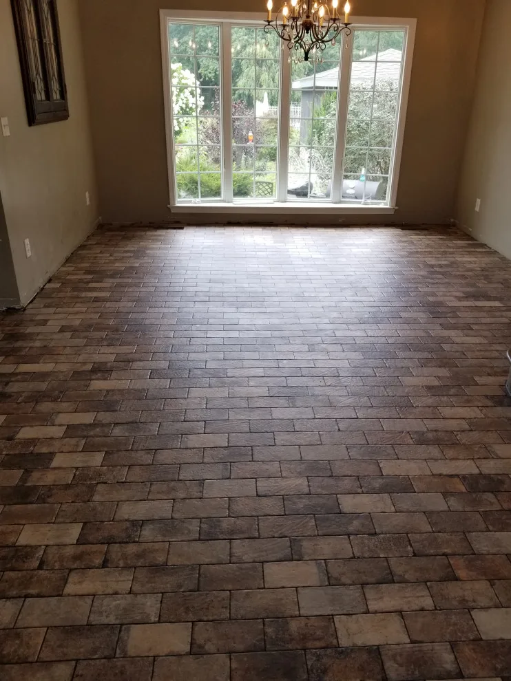 Tile flooring project: Over 2400 bricks! by Dewey Construction Inc. - Photo 2