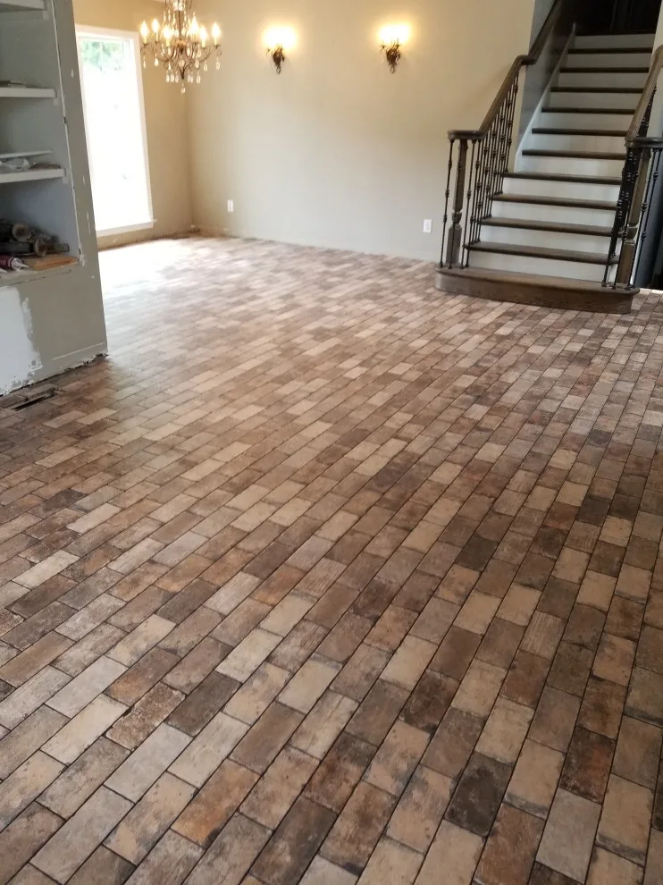 Tile flooring project: Over 2400 bricks! by Dewey Construction Inc. - Photo 3