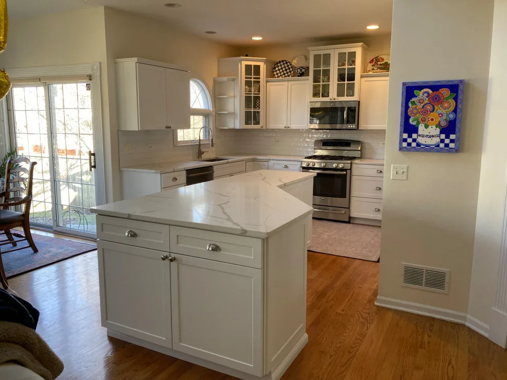 Glacier White Transitional Hybrid Kitchen Renovation by Kitchen Solvers Of Grayslake - Photo 4