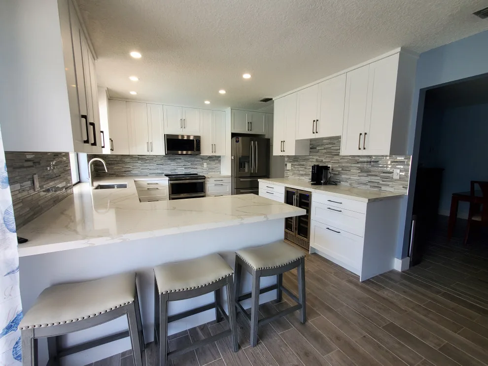 Matte White Transitional Kitchen Renovation by Kitchen Solvers Of Fort Lauderdale - Photo 8