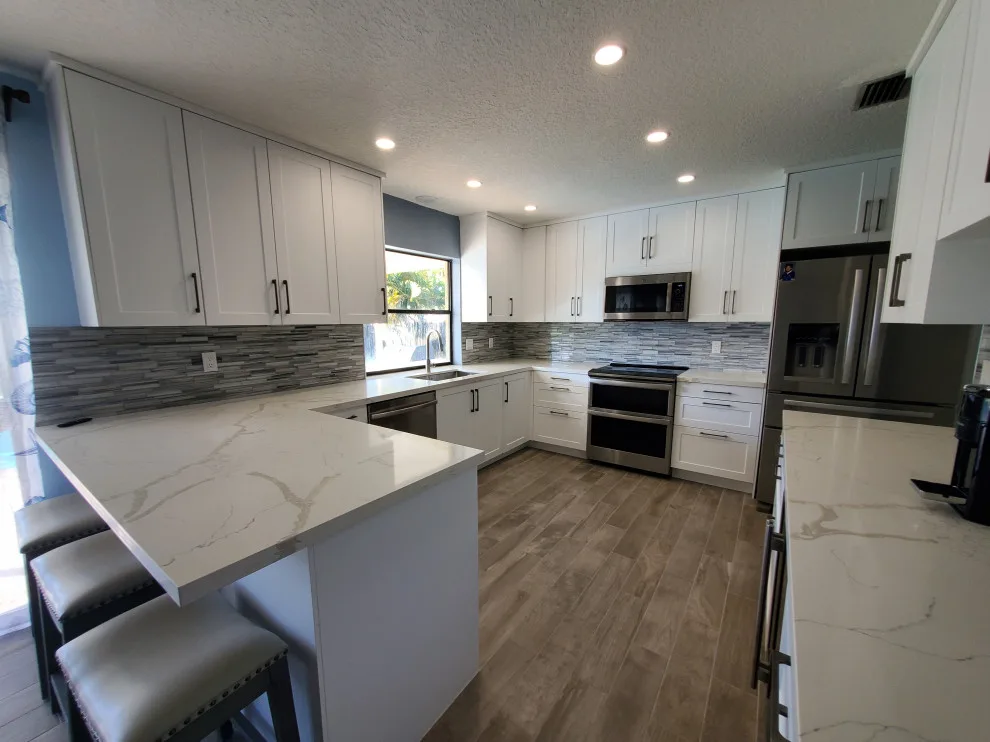 Matte White Transitional Kitchen Renovation by Kitchen Solvers Of Fort Lauderdale - Photo 13