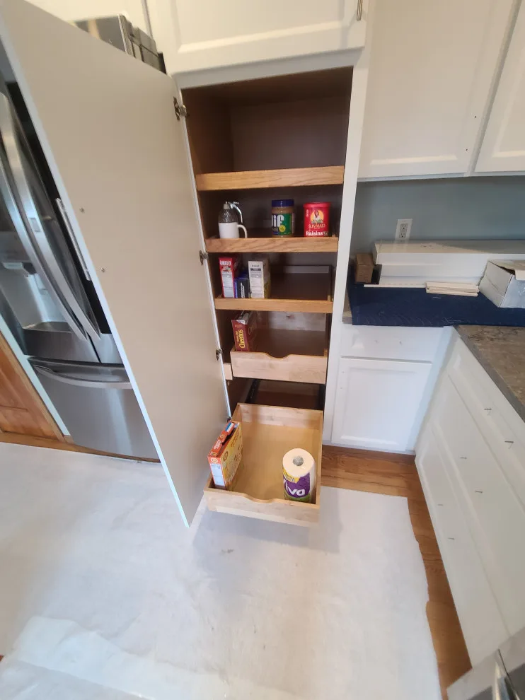White Laminate Super Matte Finish Beveled Shaker Cabinet Refacing by Kitchen Solvers Of Madison - Photo 6