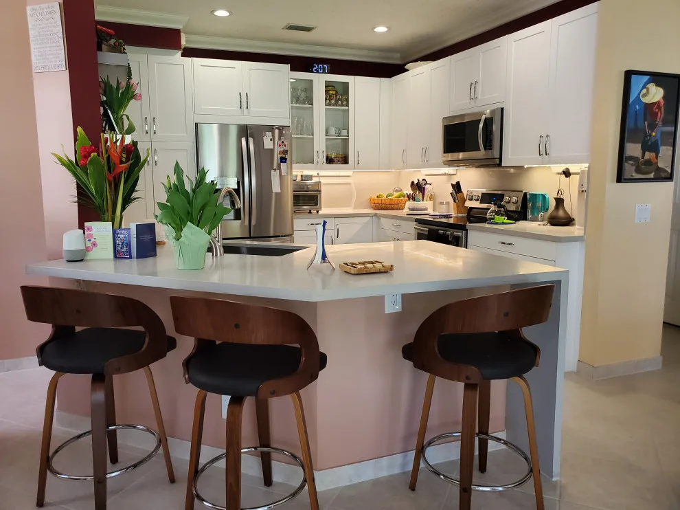 White Shaker Door Transitional Kitchen Renovation by Kitchen Solvers Of Fort Lauderdale - Photo 3