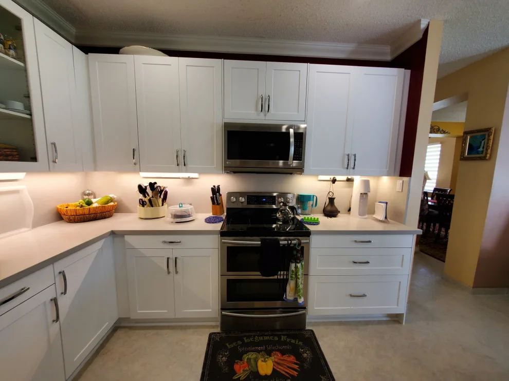 White Shaker Door Transitional Kitchen Renovation by Kitchen Solvers Of Fort Lauderdale - Photo 6