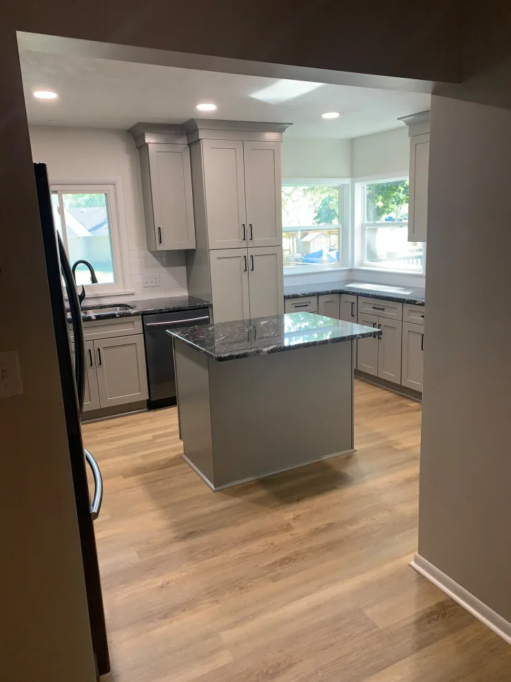 New Pebble Grey Cabinets for a Transitional Kitchen Remodel by Kitchen Solvers Of Fort Wayne & Toledo - Photo 2