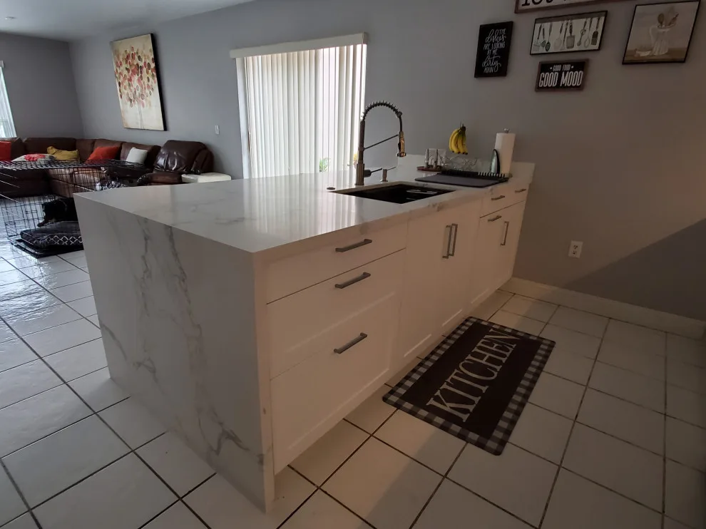 Modern Kitchen Renovation Featuring New White Cabinets by Kitchen Solvers Of Fort Lauderdale - Photo 17
