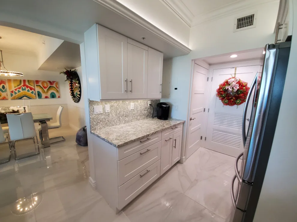 Satin White Transitional Kitchen Renovation by Kitchen Solvers Of Fort Lauderdale - Photo 8