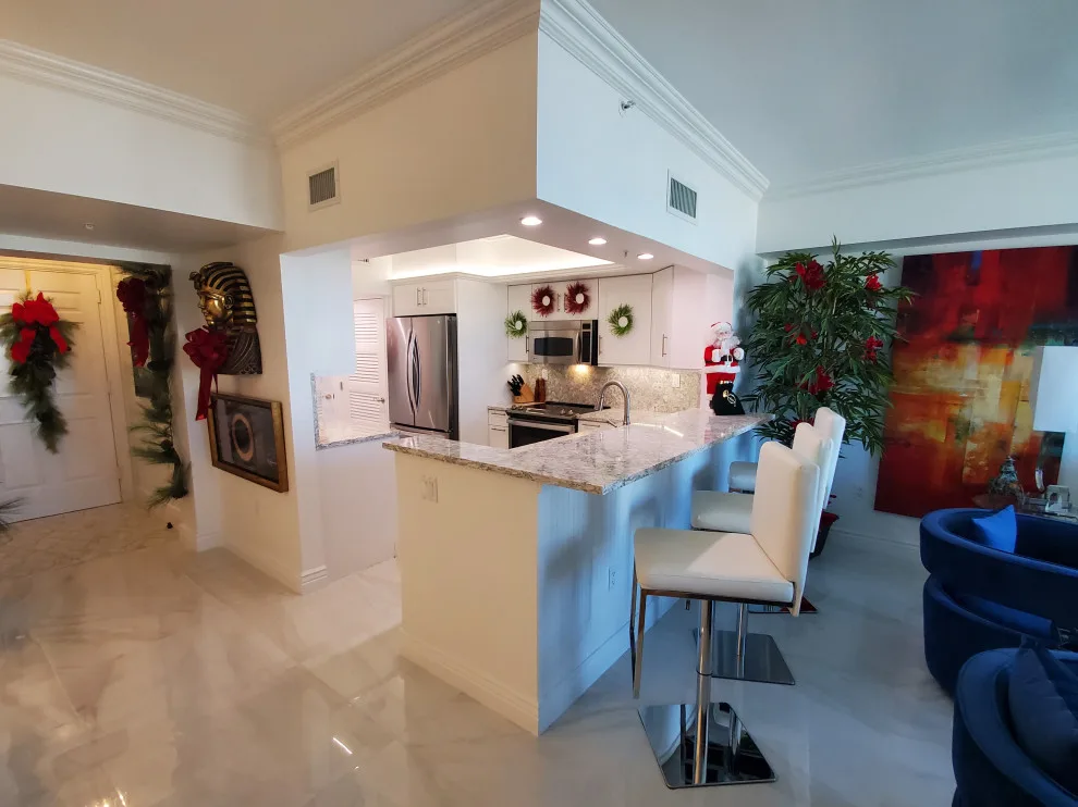 Satin White Transitional Kitchen Renovation by Kitchen Solvers Of Fort Lauderdale - Photo 10