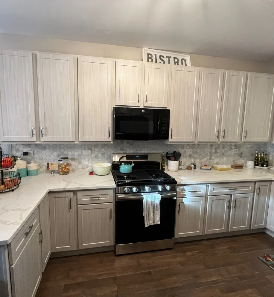 Swiss Elm Skye Cabinets Transitional Kitchen Renovation by Kitchen Solvers Of Grayslake - Photo 5