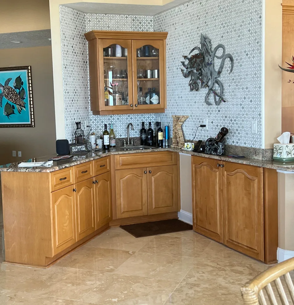 Warm Grey Cabinet Transitional Kitchen Renovation by Kitchen Solvers Of The Gulf Coast - Photo 6