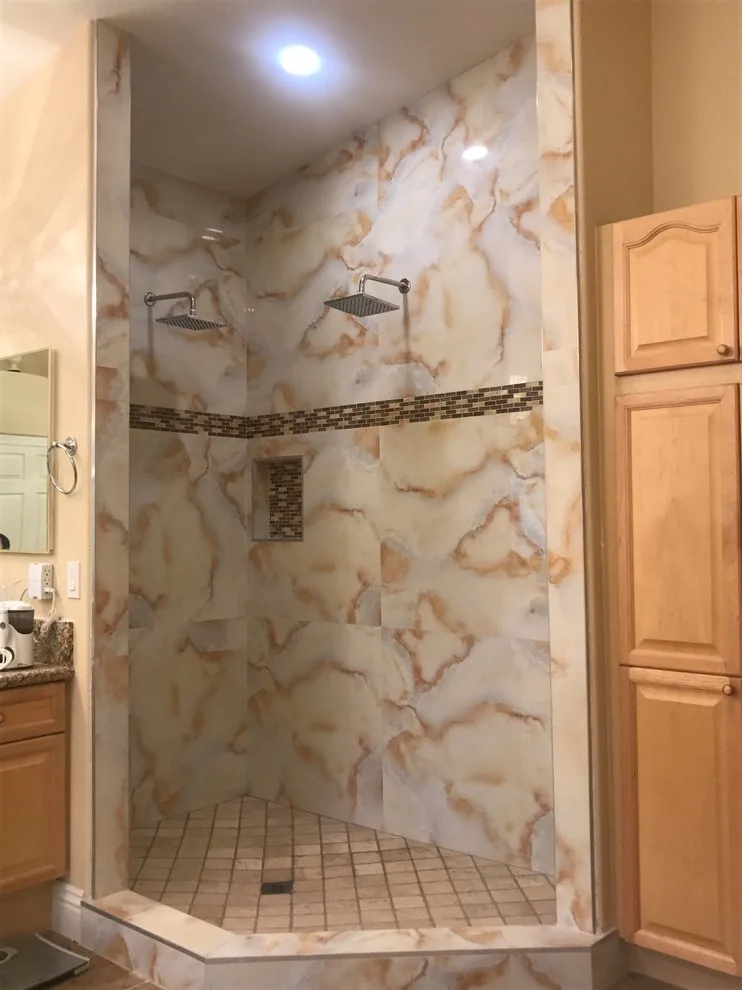 dual bathroom renovations by Amos Tile LV - Photo 7