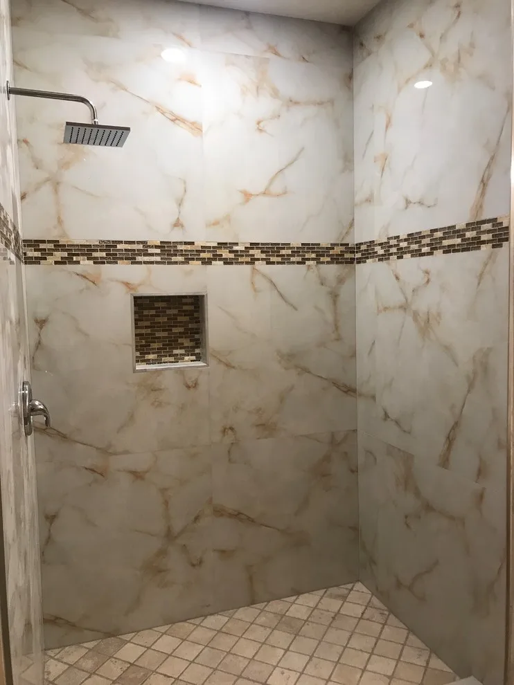 dual bathroom renovations by Amos Tile LV - Photo 4