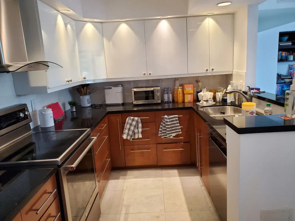 Contemporary Kitchen Renovation Featuring a Glossy White Finish by Kitchen Solvers Of Fort Lauderdale - Photo 6