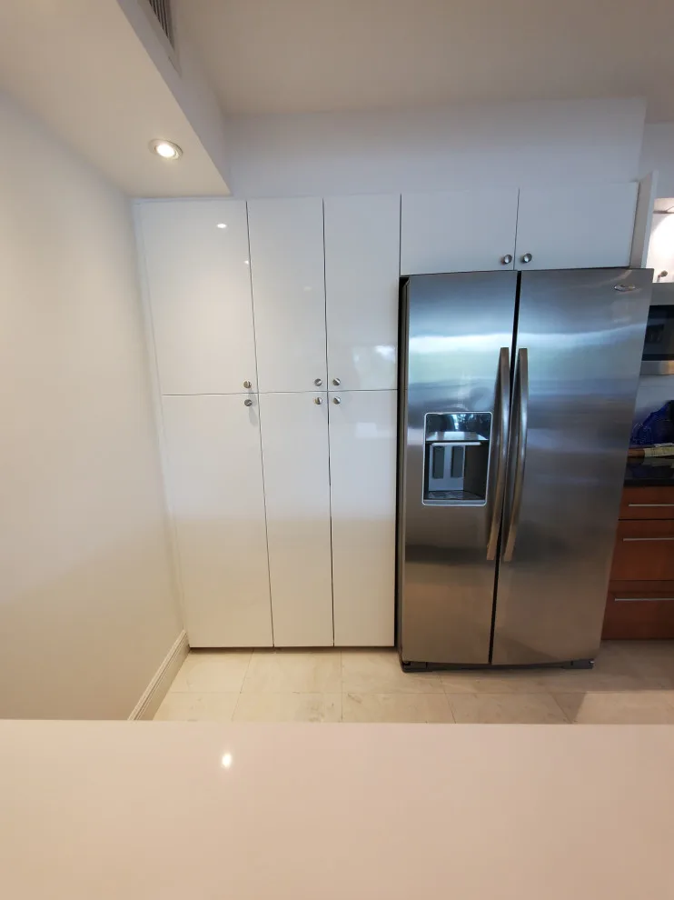 Contemporary Kitchen Renovation Featuring a Glossy White Finish by Kitchen Solvers Of Fort Lauderdale - Photo 4