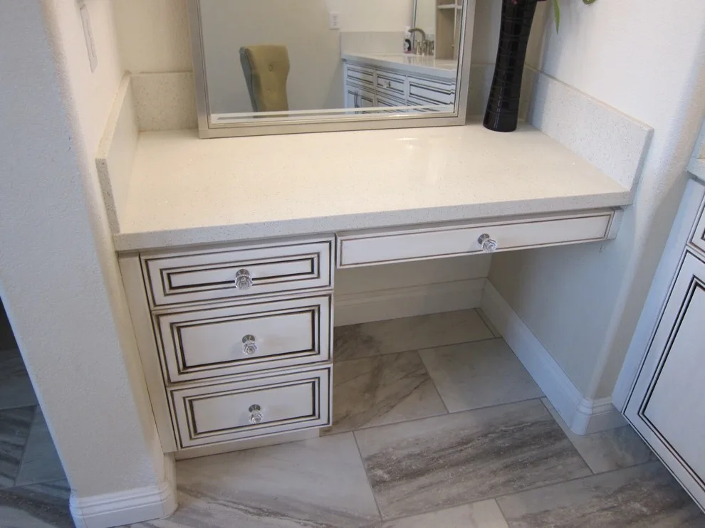 Grey and White Bathroom Renovation by Amos Tile LV - Photo 8