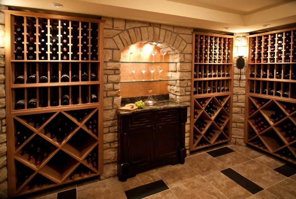 Wine Vault with Slate, Mahogany, and Stone Features by Lorrien Homes & Remodeling - Photo 3