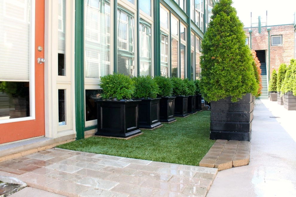 Boxwood Shrubs & Resin Planters + Hardscape by RugZoom Synthetic Grass & Landscaping - Photo 3
