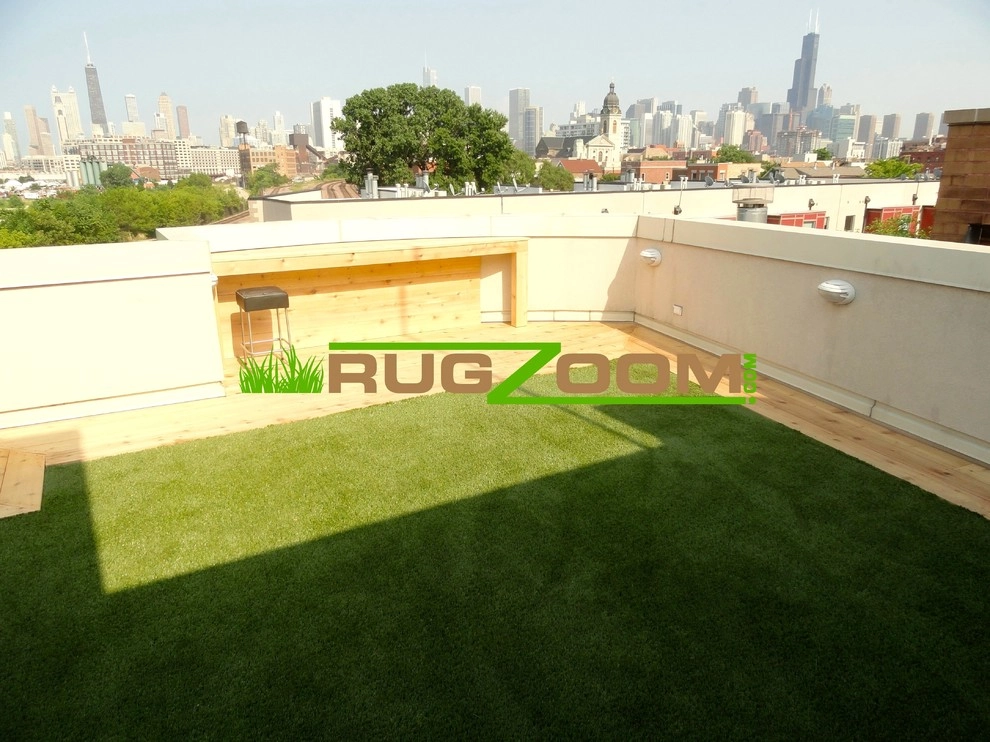 Roof Deck w/ Cedar Frame & Table + Turf by RugZoom Synthetic Grass & Landscaping - Photo 6