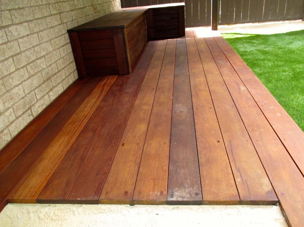 Ipe Deck & Seat Storage | Sand Box + Artificial Turf by RugZoom Synthetic Grass & Landscaping - Photo 8