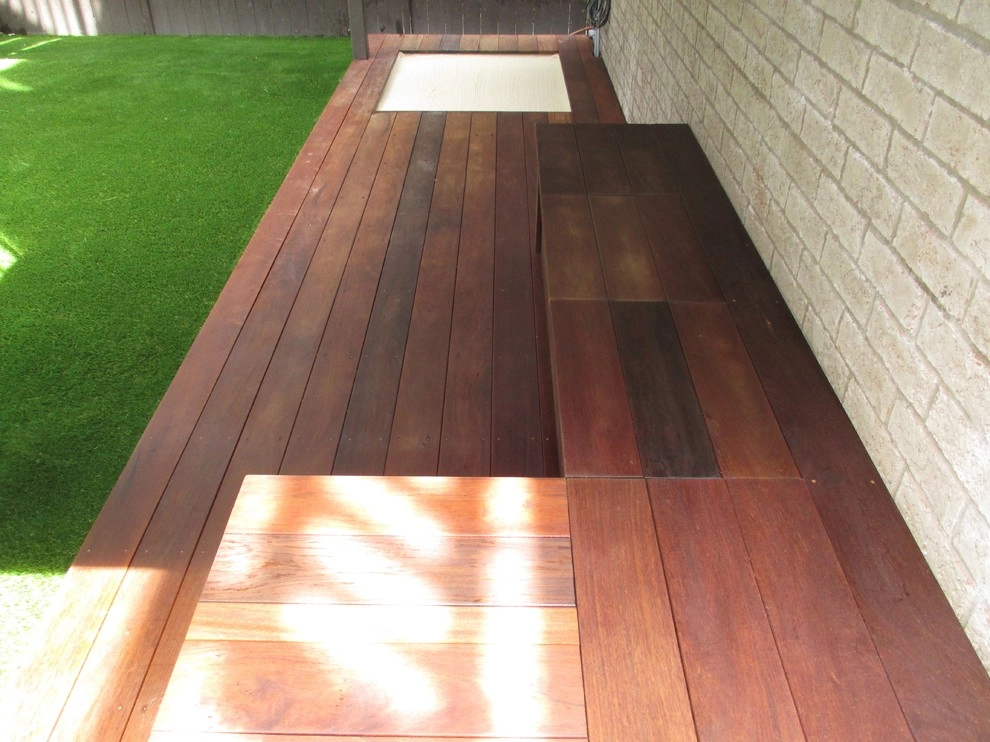 Ipe Deck & Seat Storage | Sand Box + Artificial Turf by RugZoom Synthetic Grass & Landscaping - Photo 4