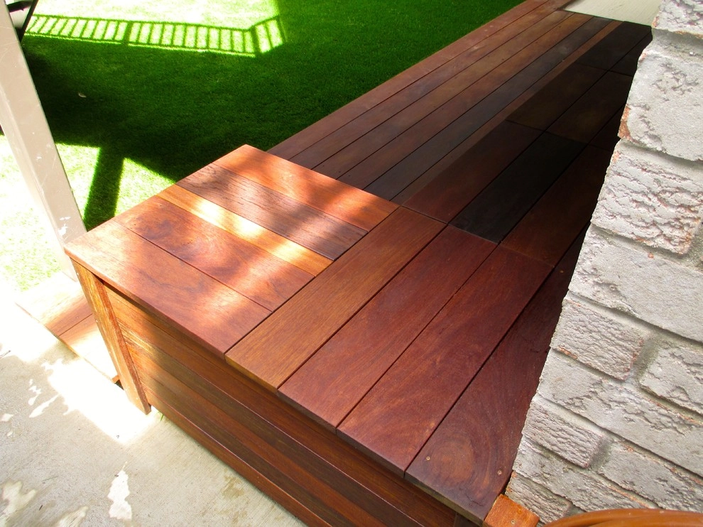 Ipe Deck & Seat Storage | Sand Box + Artificial Turf by RugZoom Synthetic Grass & Landscaping - Photo 5
