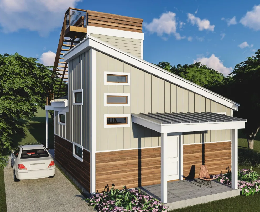 Distinctive 600 SQFT Two-Story Tiny House with Rooftop Deck by Small House Solutions - Photo 3