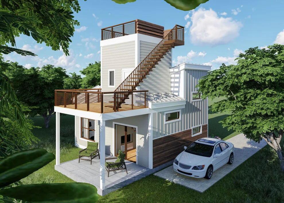 Distinctive 600 SQFT Two-Story Tiny House with Rooftop Deck by Small House Solutions - Photo 4