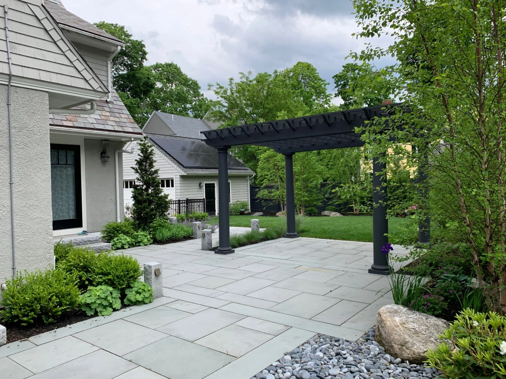 Newton, MA rear pergola /patio by Sallie Hill Design, Landscape Architect - Photo 8