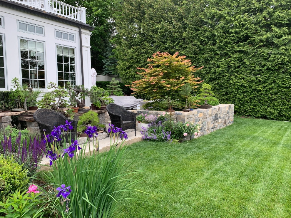 Rear and side yard Project- Waban, MA by Sallie Hill Design, Landscape Architect - Photo 2