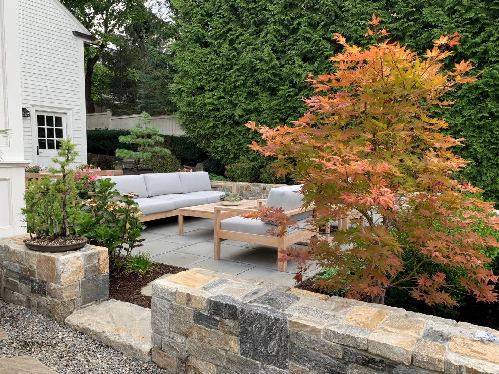 Rear and side yard Project- Waban, MA by Sallie Hill Design, Landscape Architect - Photo 4