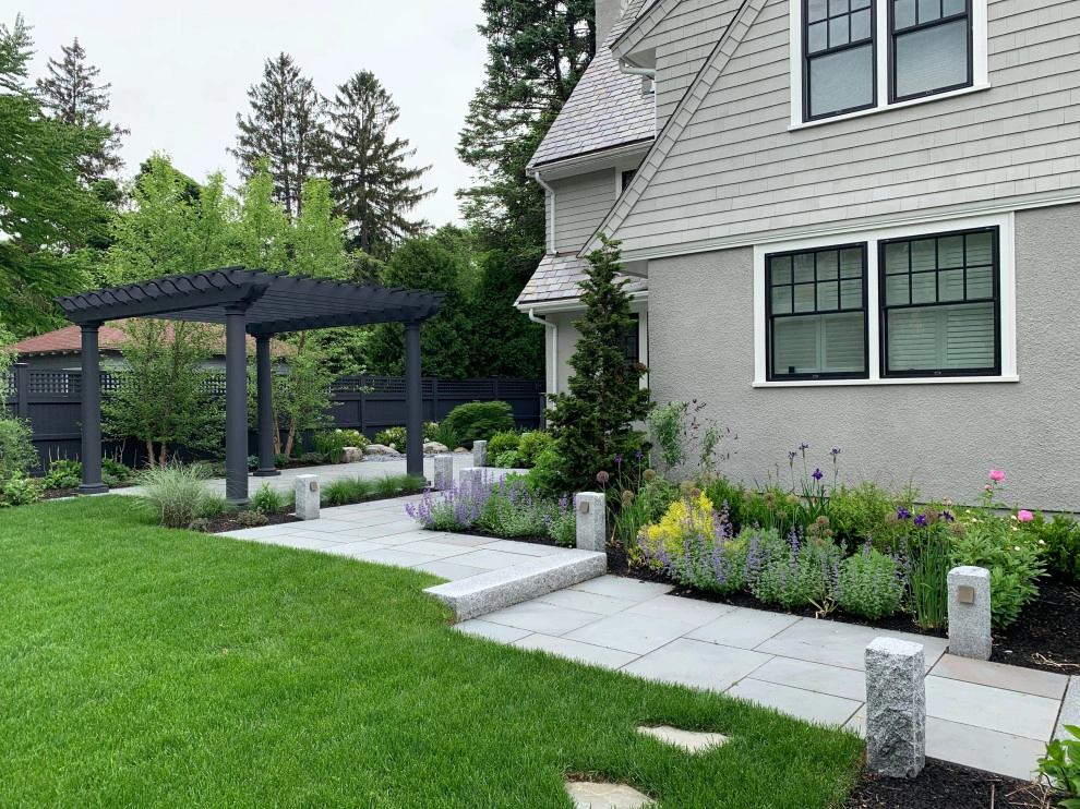 Newton, MA rear pergola /patio by Sallie Hill Design, Landscape Architect - Photo 7