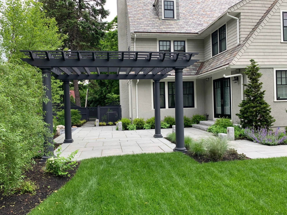 Newton, MA rear pergola /patio by Sallie Hill Design, Landscape Architect - Photo 4