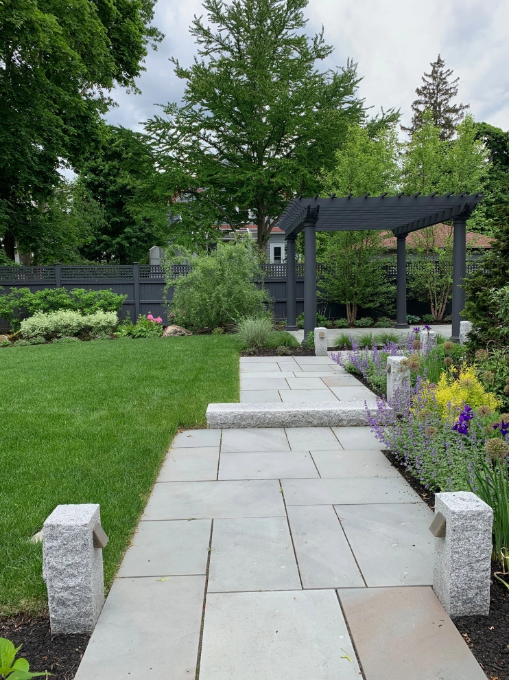 Newton, MA rear pergola /patio by Sallie Hill Design, Landscape Architect - Photo 9