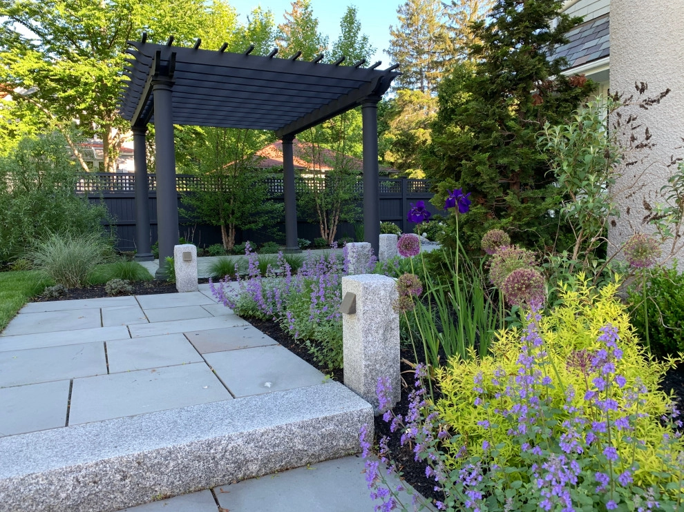 Newton, MA rear pergola /patio by Sallie Hill Design, Landscape Architect - Photo 6