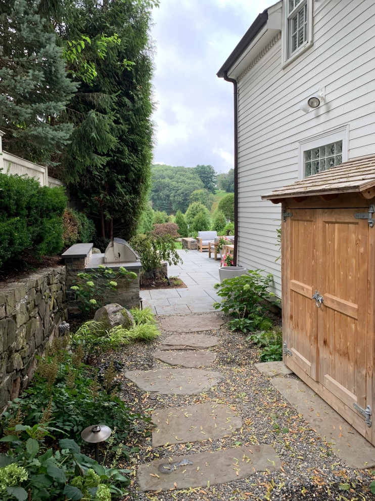 Rear and side yard Project- Waban, MA by Sallie Hill Design, Landscape Architect - Photo 7