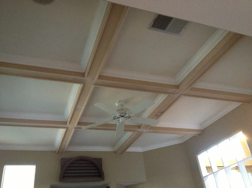 Dos Vientos - Coffered Ceiling Featuring Crown Molding Inlay by Graham Hallissey Construction - Photo 2
