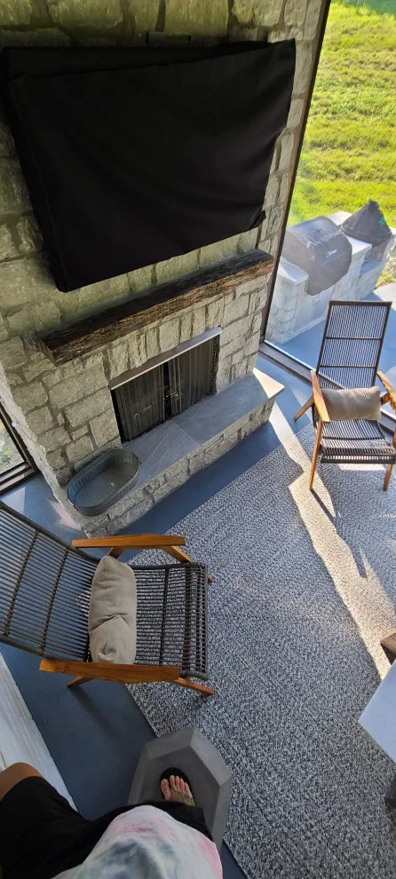 Bespoke fireplace, masonry, and screened porch by Stratton Exteriors - Photo 7