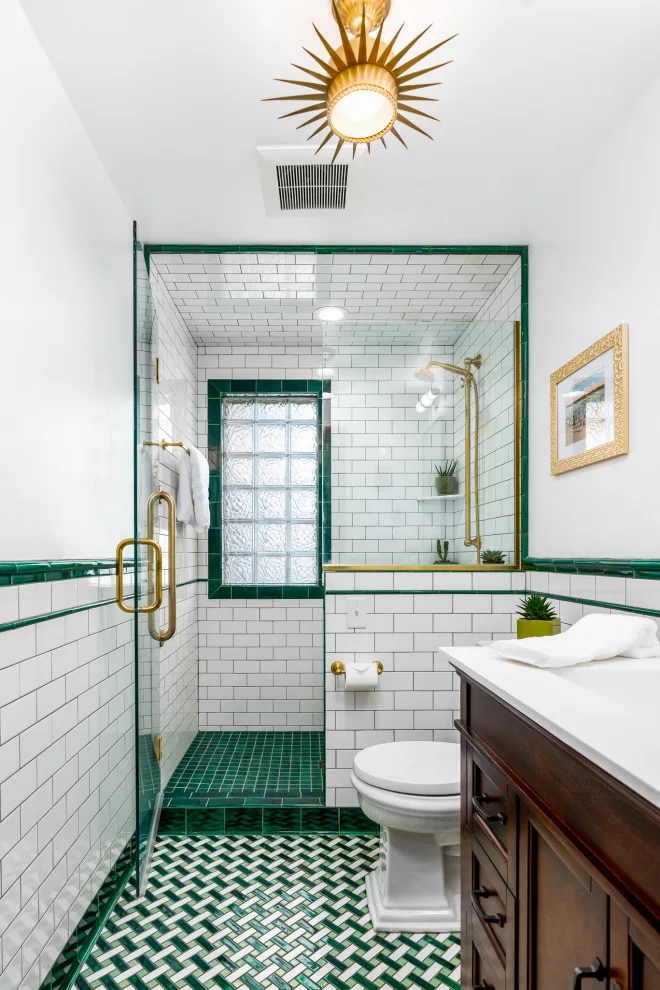Emerald Green | Lively Green and White Bathroom by Sylvestre Remodeling & Design - Photo 2