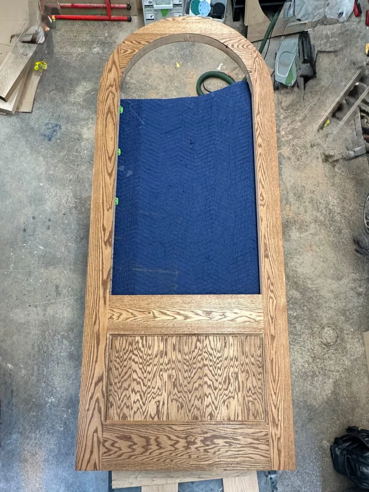 Entry Door with Arch Red Oak Stain by JM Customs & Restorations - Photo 3