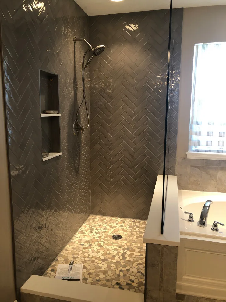 Gray Restroom by Homanvestments LLC & Extreme Custom Construction - Photo 3
